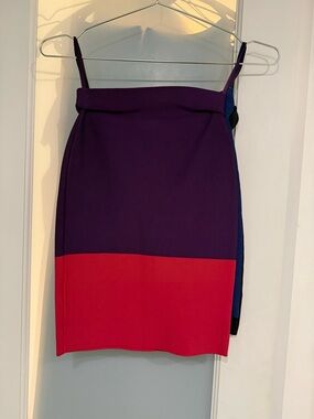 BCBG Colorblock Purple and Red Pencil Skirt